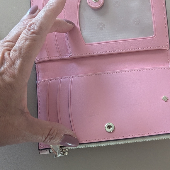 Kate Spade Pink and White Checkered Wallet - Picture 5 of 6